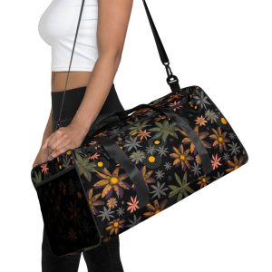 Floral Cosmos (Black) Duffle bag