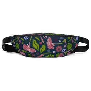 Ginger Torch Pattern Warm Tones (Navy Background) Adjustable Waist Bag