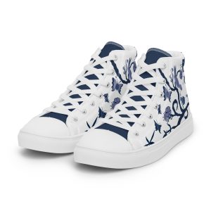 Butterflies & Birds Chinoiserie – Women’s high top canvas shoes