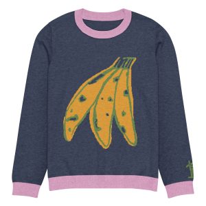 Banana Peel Chic – Knitted Crew Neck Sweater