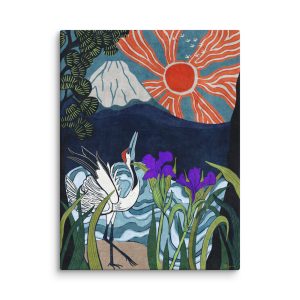 Japanese Crane & Mt Fuji